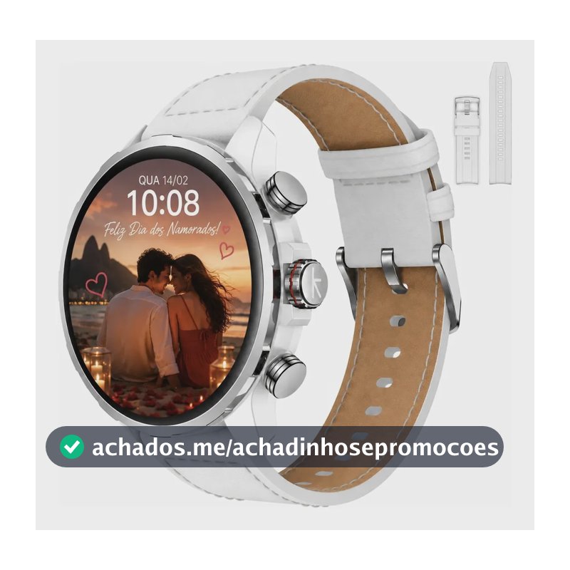 Smartwatch Gps Ultra Kr3 Kieslect Relógio Esportivo Branco Prateado Mesh Branco