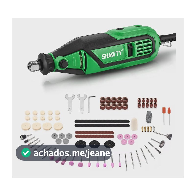 Micro Retífica Elétrica Shawty 180W com Kit de 210 Peças e Velocidade Variável