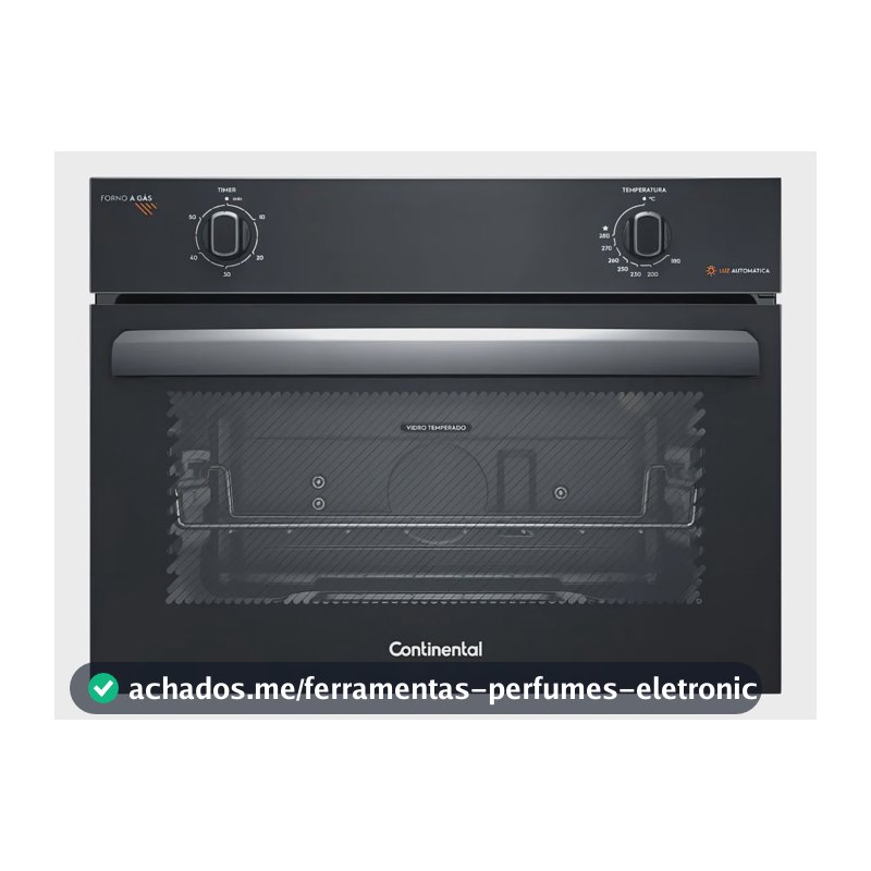 Forno de Embutir a Gás Continental 50L TOPLimpaFácil OC4GM Cor Preto