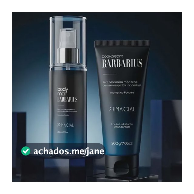 Kit Body Splash Barbarius + Hidratante Desodorante Masculino