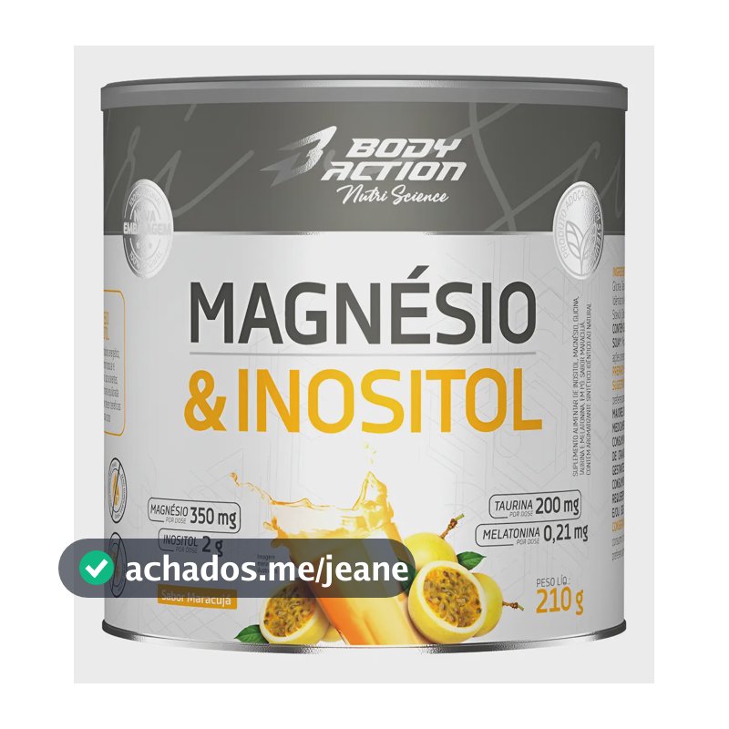 Magnésio E Inositol Taurina Melatonina 210g Sabor Maracujá Maracujá