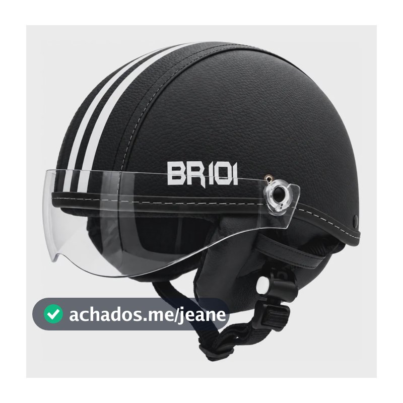 Capacete Coquinho Scooter Elétrica E-bike Patinete Skate Br Preto Br101 Couro 57/58