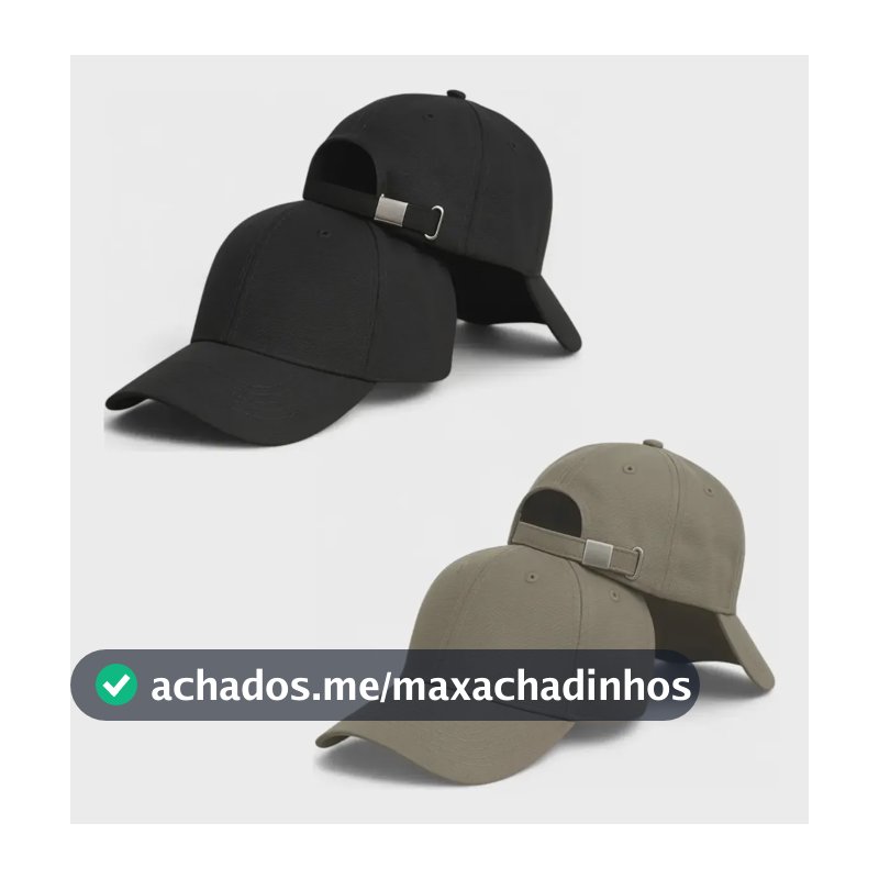Kit 2 Boné Básico Liso Aba Curva Ajustável Unissex Baseball Preto-caqui Un Liso