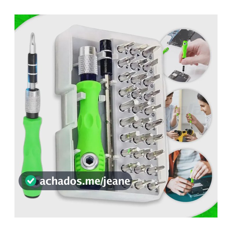 Kit Tecnico Manutencao De Celular 32 em 1 Jogo Chave Abrir Notebook Manutenção Eletrônicos Video Game Óculos TV Gurumania
