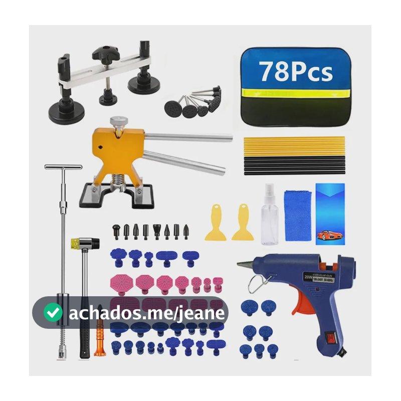 Kit 78 Ferramentas Carro Reparação Amassados Multifuncional