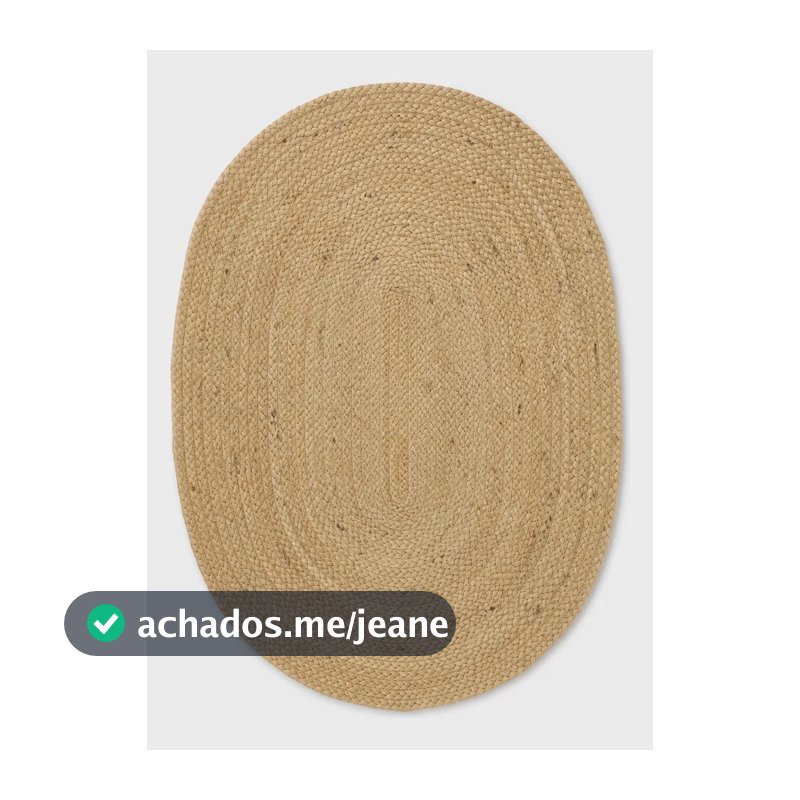 Tapete Oval Fibra Natural Rustico Artesanal Juta Timbu 1 M 1.5 M Natural
