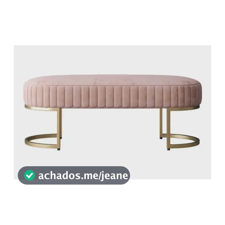 Banco Recamier Bella Com Pés De Aço Assento Rosa