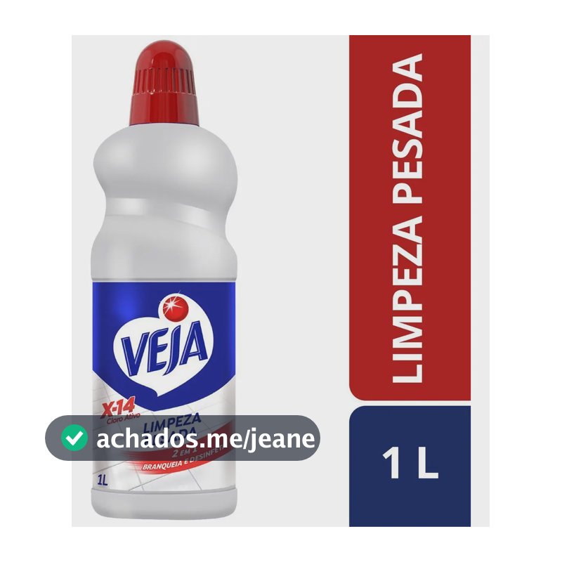 Limpador Para Limpeza Pesada Cloro Ativo, Veja, 1l