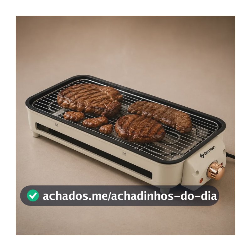 Churrasqueira Eletrica Para Bancada Com Pe Grill Sem Fumaça Bege - 127v