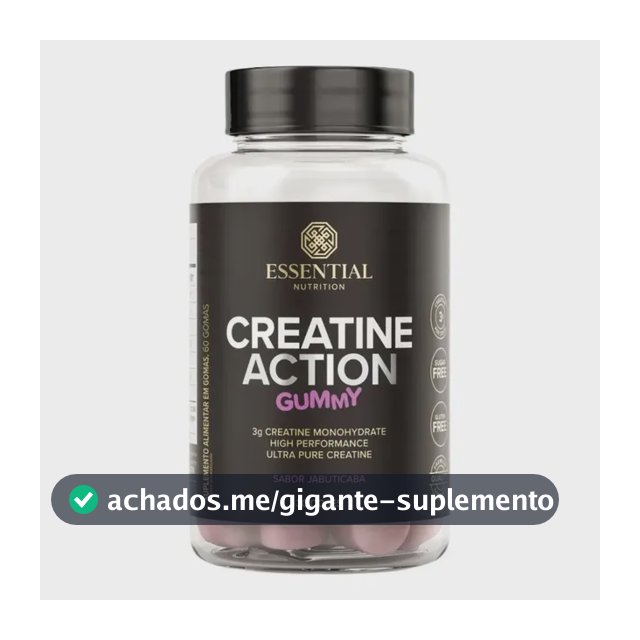 Suplemento en goma Essential Nutrition Aminoácidos Creatina de Creatine Action Gummy Jabuticaba sabor jabuticaba de 60 un