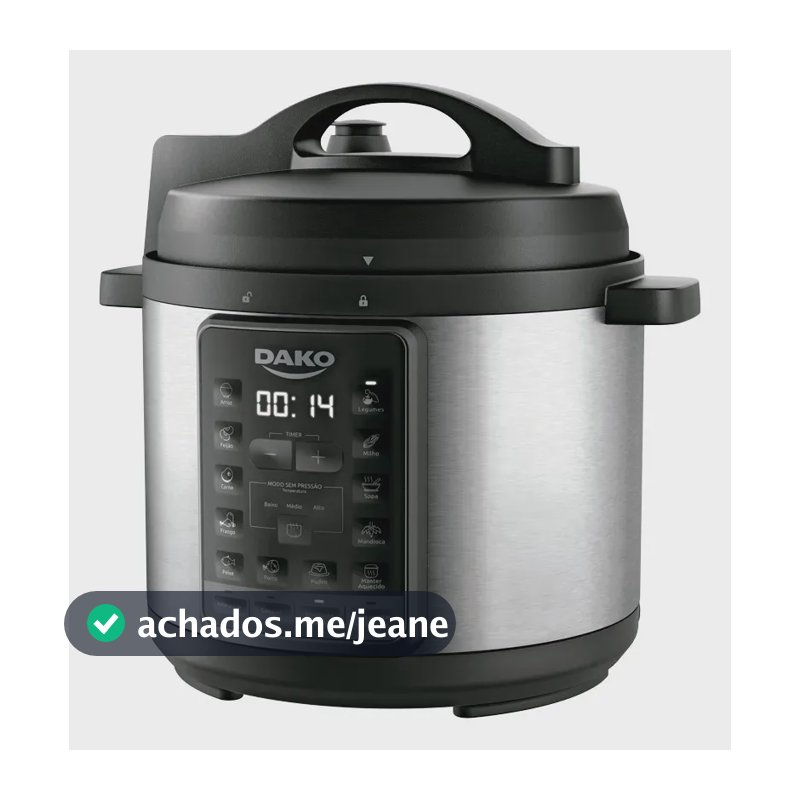 Panela De Pressão Elétrica Dako 1000w 6 L Multifunções Preta