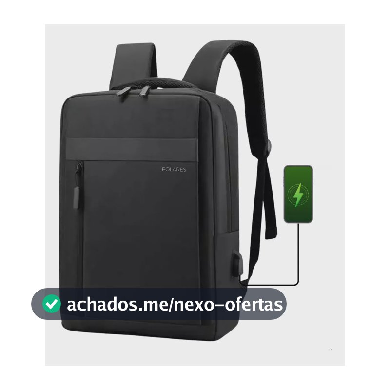 Mochila Bolsa Para Notebook 15.6 Executiva Modelo Premium Saída Usb Polares Cor Preto