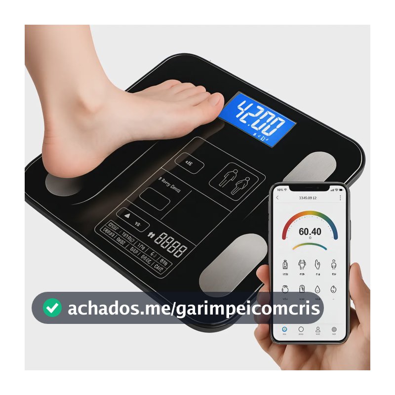 Balança Bioimpedancia Digital 180kg Smart Imc Profissional
