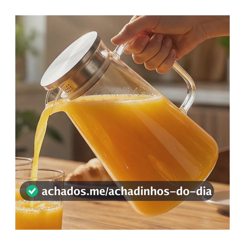 Jarra Vidro Borossilicato 1,8 Litros Tampa Inox Hermética Agua Suco Transparente