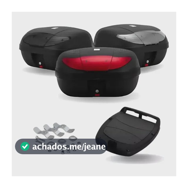 Baú Bauleto Maleiro Moto Pro Tork 45 Litros Para 2 Capacetes