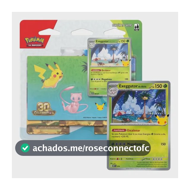 Blister Triplo Pokémon Celebração De 30 Anos Exggutor Alola