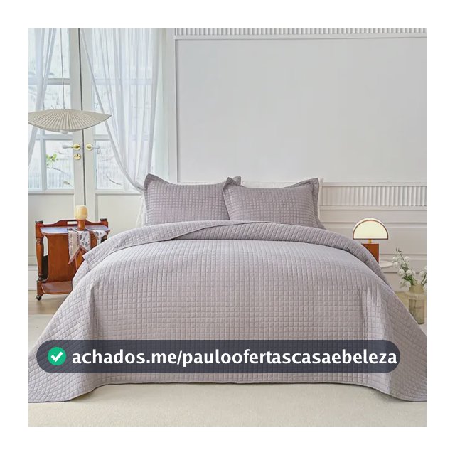Kit Colcha Casal Liso Bouti Itália Cobre Leito 3 Peças