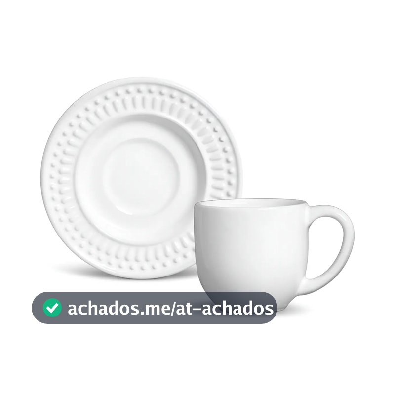 Jogo de Café Porto Brasil Cerâmica 12 Peças Branco 72ml