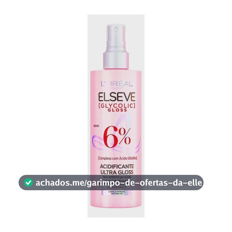 Acidificante Capilar Ultra Gloss com Ácido Glicólico L'Oréal Paris Elseve 200ml