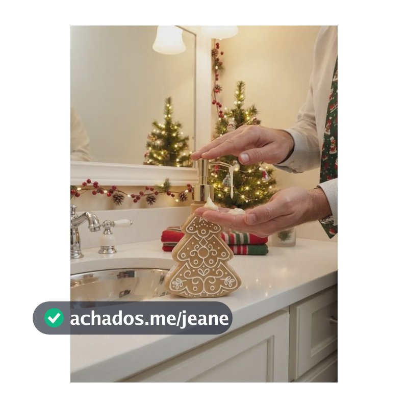 Porta Sabonete Liquido Decoração Natalina Modelo Fofos 250ml Pinheirinho