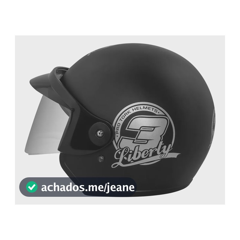 Capacete Aberto Pro Tork Liberty 3 Solid Preto Fosco 57/58