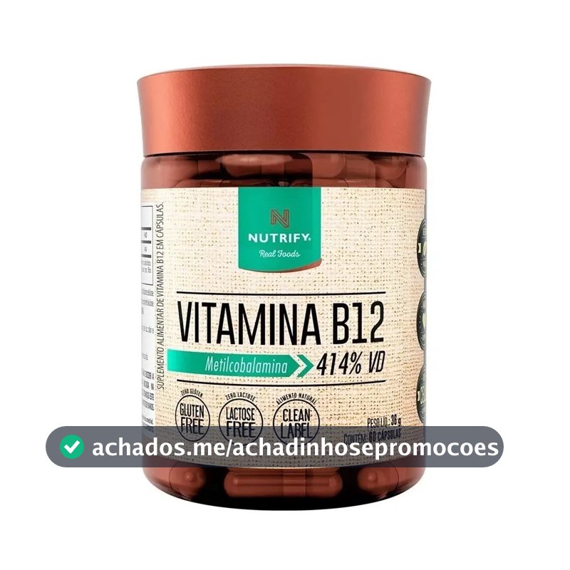 Vitamina B12 Nutrify Vitamina e Minerais em cápsula Sem sabor x 36g de 60 un