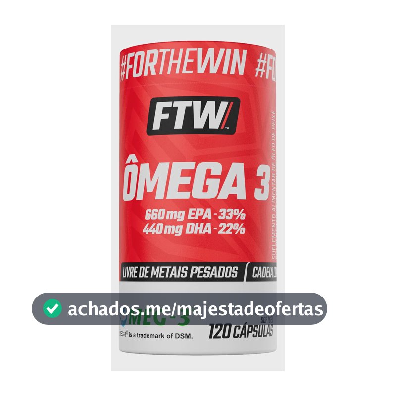 Ômega 3 Óleo De Peixe EPA-540 DHA-360 Meg-3 120 Caps - FTW