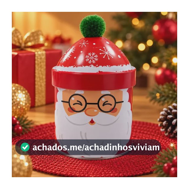 Lata Decorativa De Natal Papai Noel 14x9