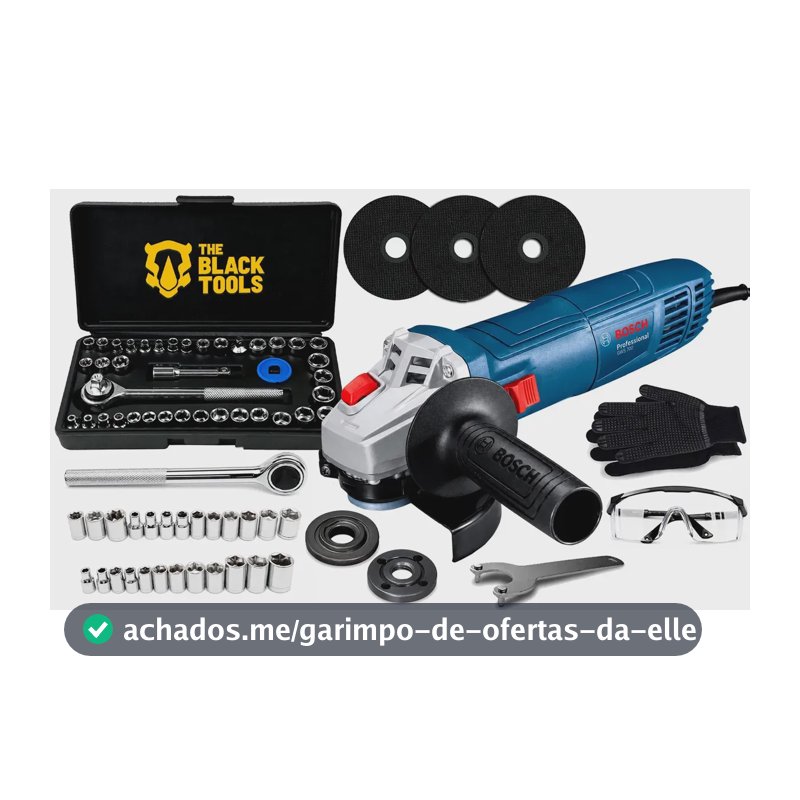 Esmerilhadeira Lixadeira Angular Profissional Bosch Gws700 710w + Jogo De Soquetes 40 Peças Discos E Acessórios