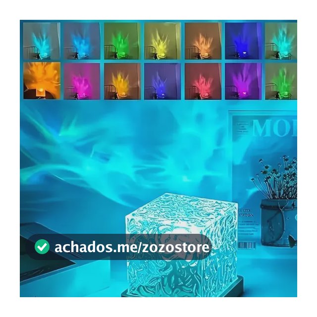Luminária Led Cubo Efeito Água Usb De Mesa Transparent-1pc 5v