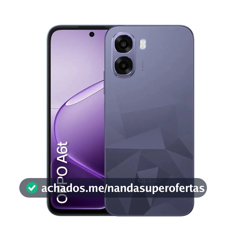 Smartphone OPPO A6t 128GB 12GB RAM (4GB + 8GB RAM Virtual) Bateria Gigante 6500 mAh Câmera AI Violeta