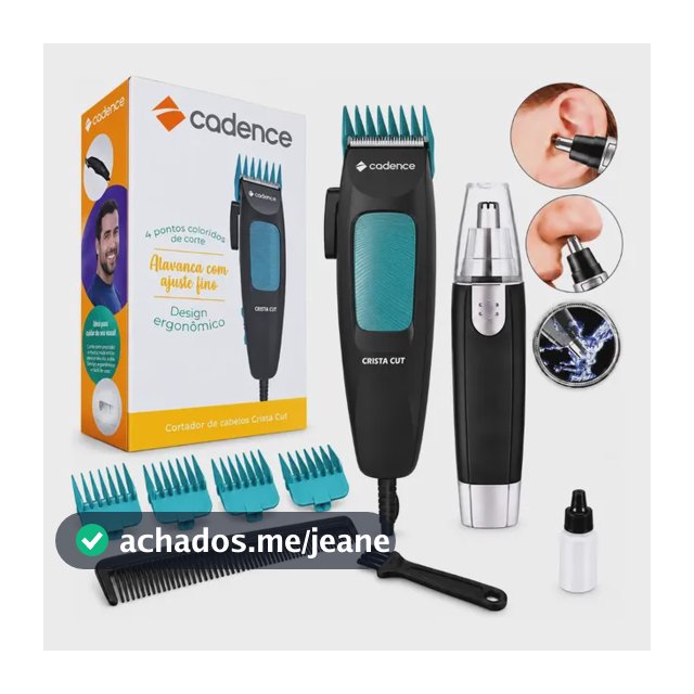 Kit Máquina De Cortar Cabelos E Barba Naris Orelhas Cadence