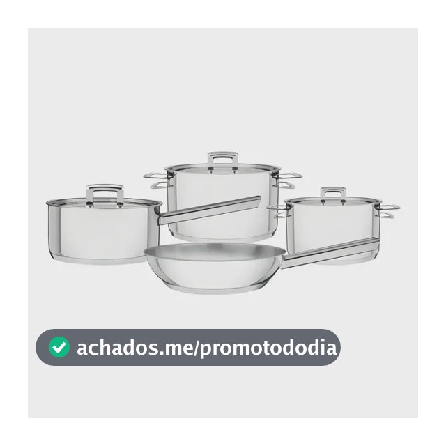 Jogo De Panelas Tramontina Brava Em Aço Inox Fundo Triplo Com Tampa Plana 4 Peças