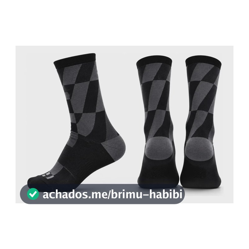 Meia Kappa Esportiva Poliamida Performance Quadri Cano Médio Preto-grafite 38-43