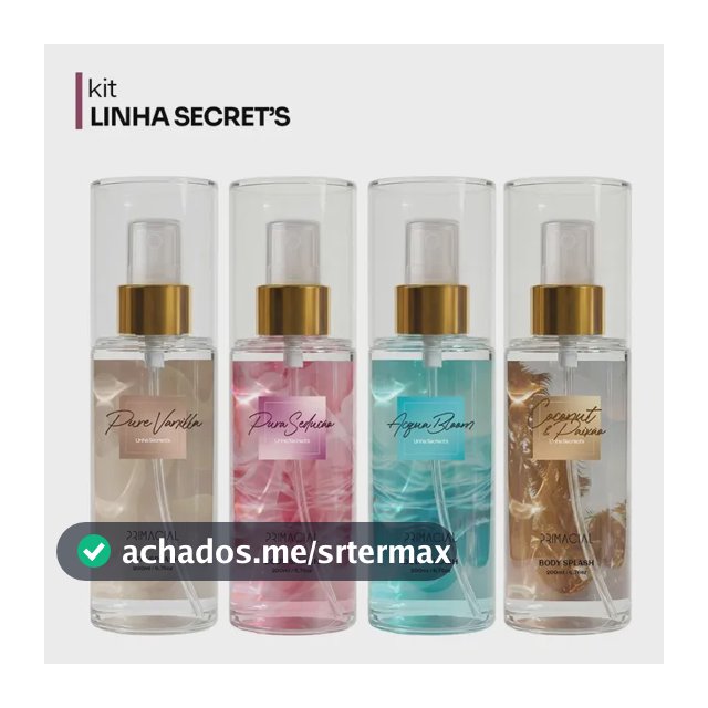 Body Splash Feminino Linha Secrets By Primacial