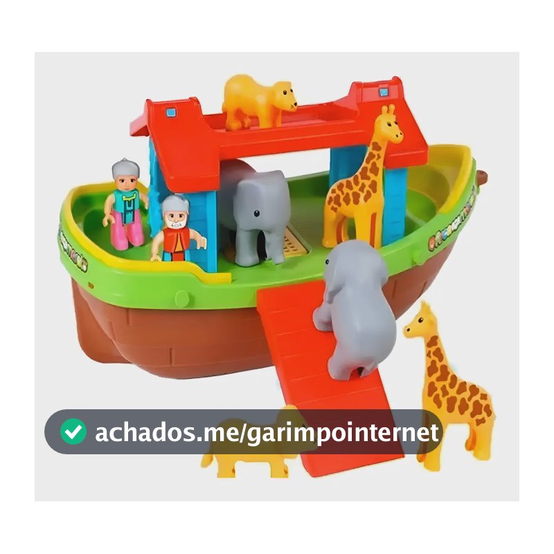 Brinquedo Didatico Arca De Noe Maral Com 6 Animais 2 Bonecos Quantidade de peças 22