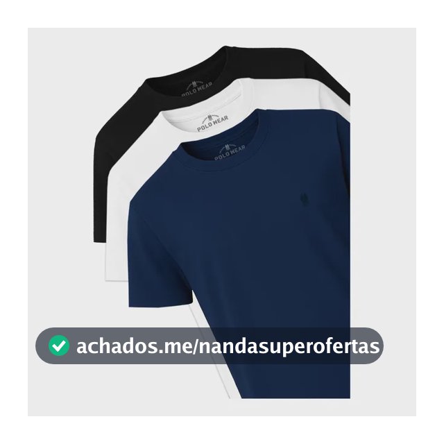 Kit 3 Camisetas Masculinas Algodão Polo Wear