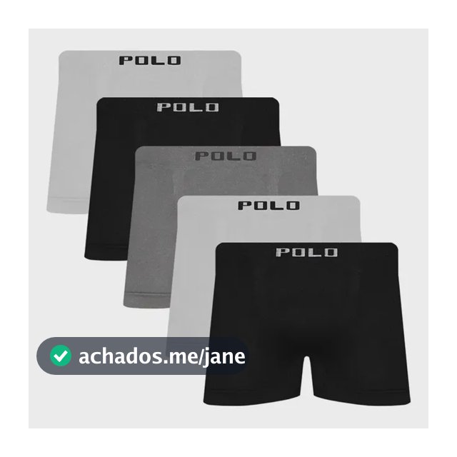 Kit 5 Cuecas Boxer Polo Star Microfibra Conforto Sortida
