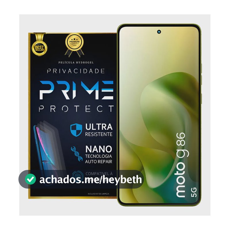 Película Hidrogel Fosca Privacidade Moto G86 5G Proteção Tela
