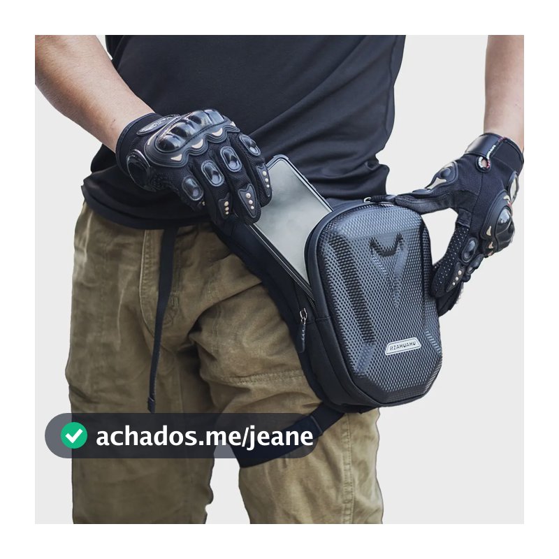 Pochete Perna Bolsa De Tática Moto Multifuncional Prova Água Preto Eva