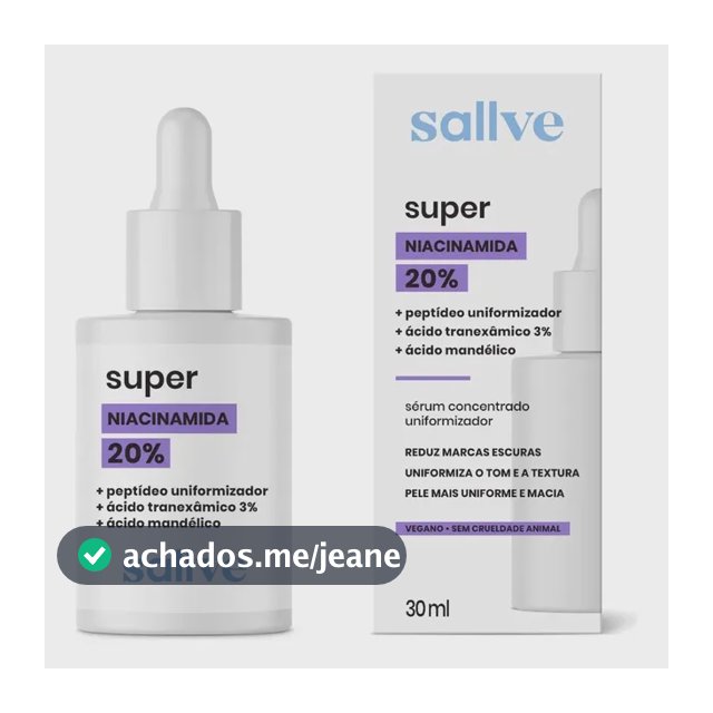 Sérum Facial Super Niacinamida 20% 30ml Sallve