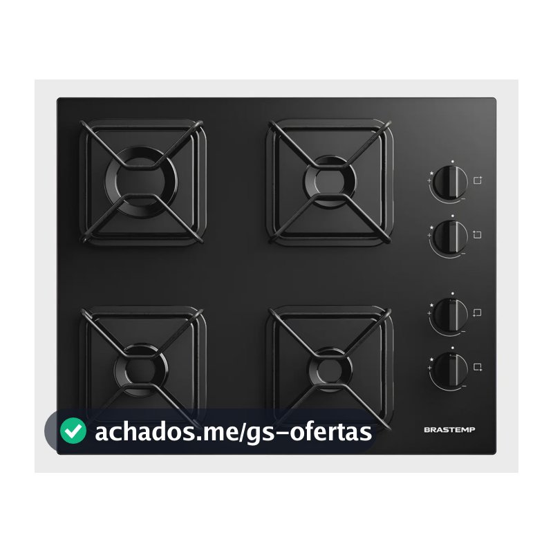 Cooktop Brastemp a Gás 4 Bocas com Grades de Ferro - BDD61BE