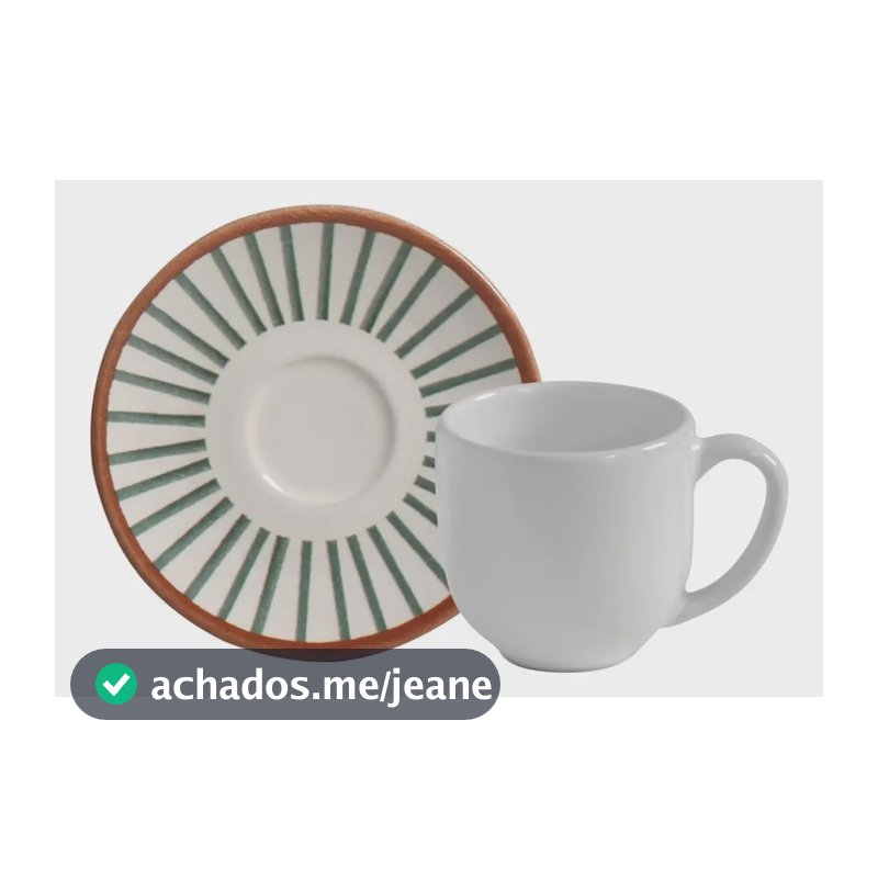 Jogo C/ 6 Xícaras De Café C/ 6 Pires Coup Stoneware Equador