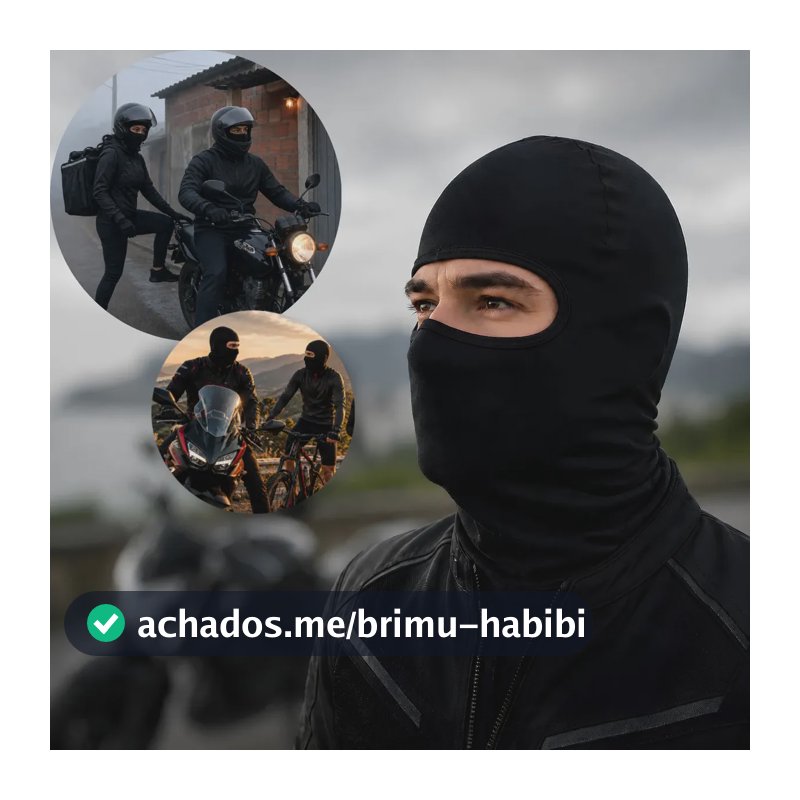 Balaclava Térmica Ninja Maberfix UV50+ para Moto e Ciclismo com Proteção Solar e Secagem Rápida