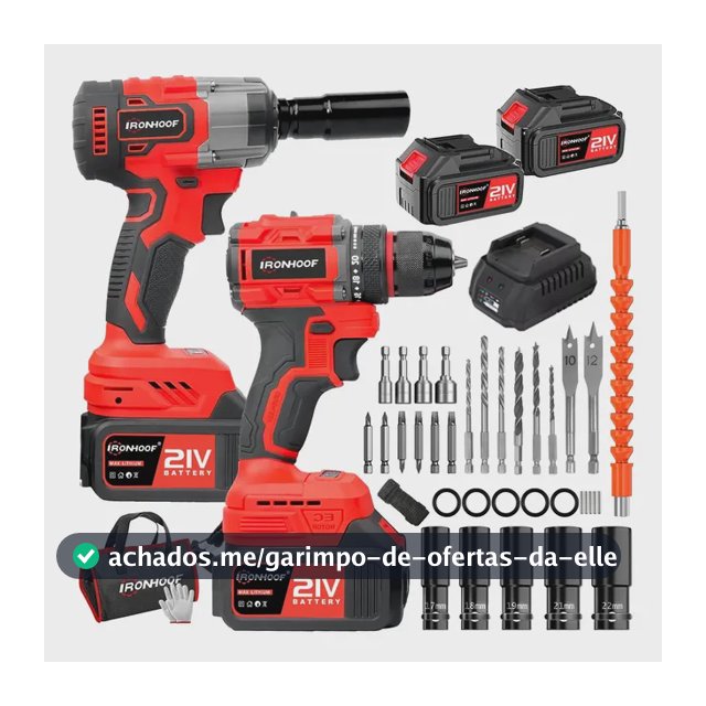 Kit 2 Chaves De Impacto Parafusadeira Furadeira 2 Bateria