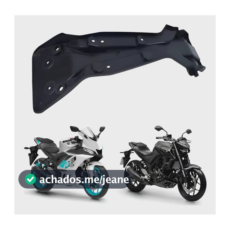 Reforço Paralama Traseiro Suporte Placa R3 Mt03 2016 À 2022 Preto