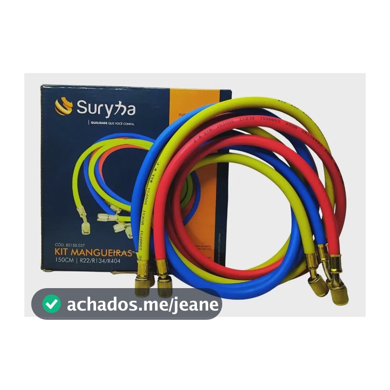 Kit Mangueira Manifold 150cm R22 134 404 Refrigeração Suryha