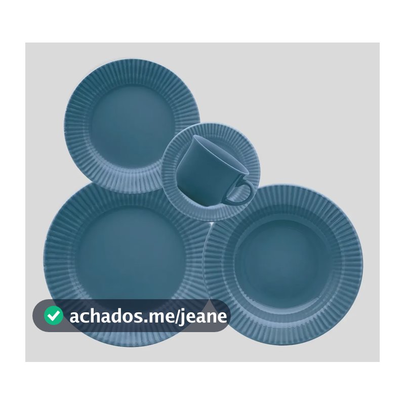 Aparelho Jantar Chá Canelé Azul 20 Peças Biona