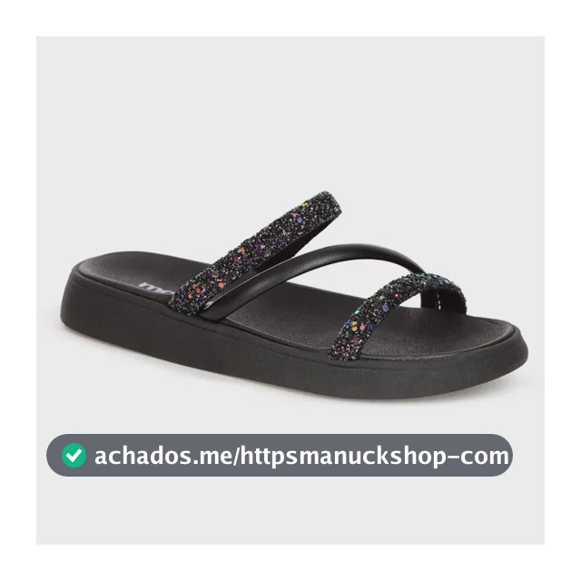 Sandalia Papete Moleca Feminina Tiras Strass Macia Original