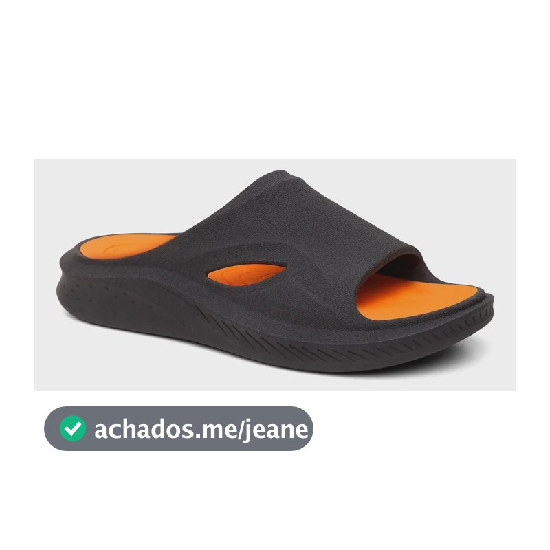 Chinelo Masculino Slide Eva Krava Ultra Conforto Pós Treino Preto Liso 42 Br